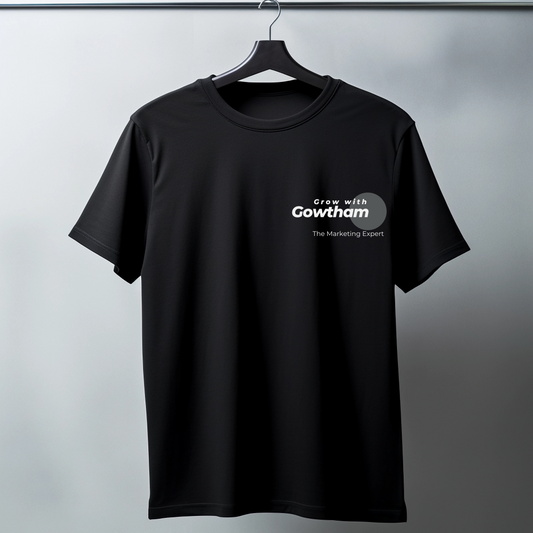 Black round neck half sleeve tees